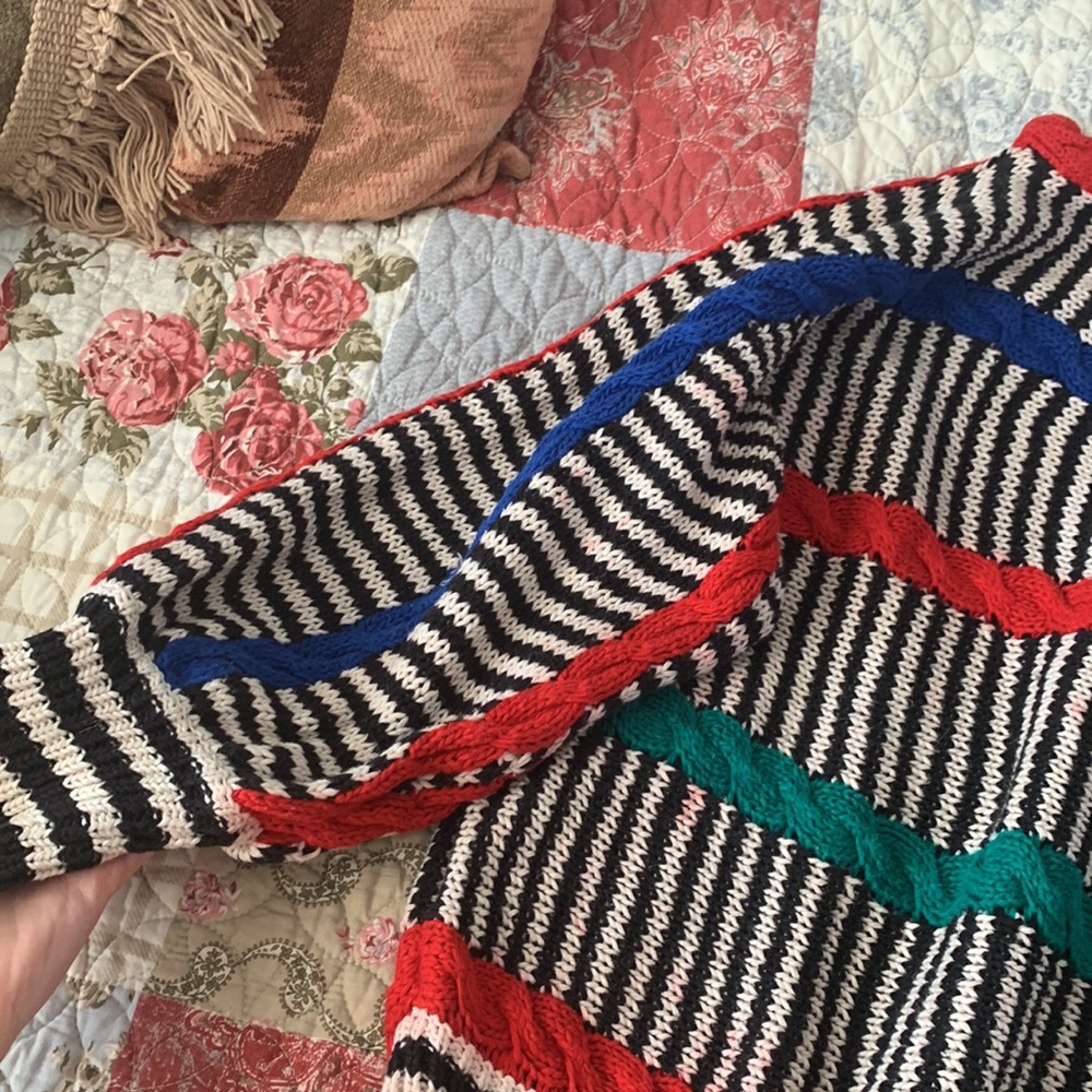 DONATED Vintage Striped Primary Colors Sweater - Picture 10 of 12